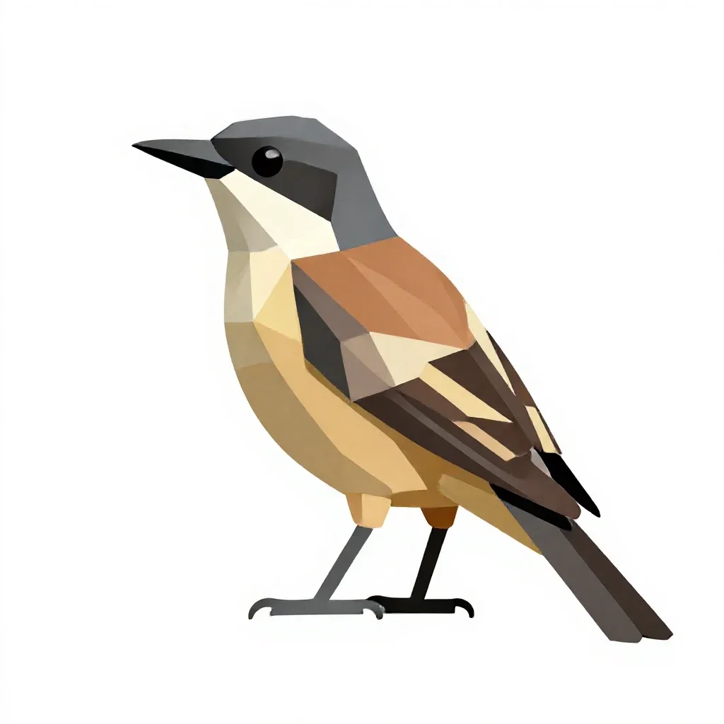 Shrike isolated on a white background