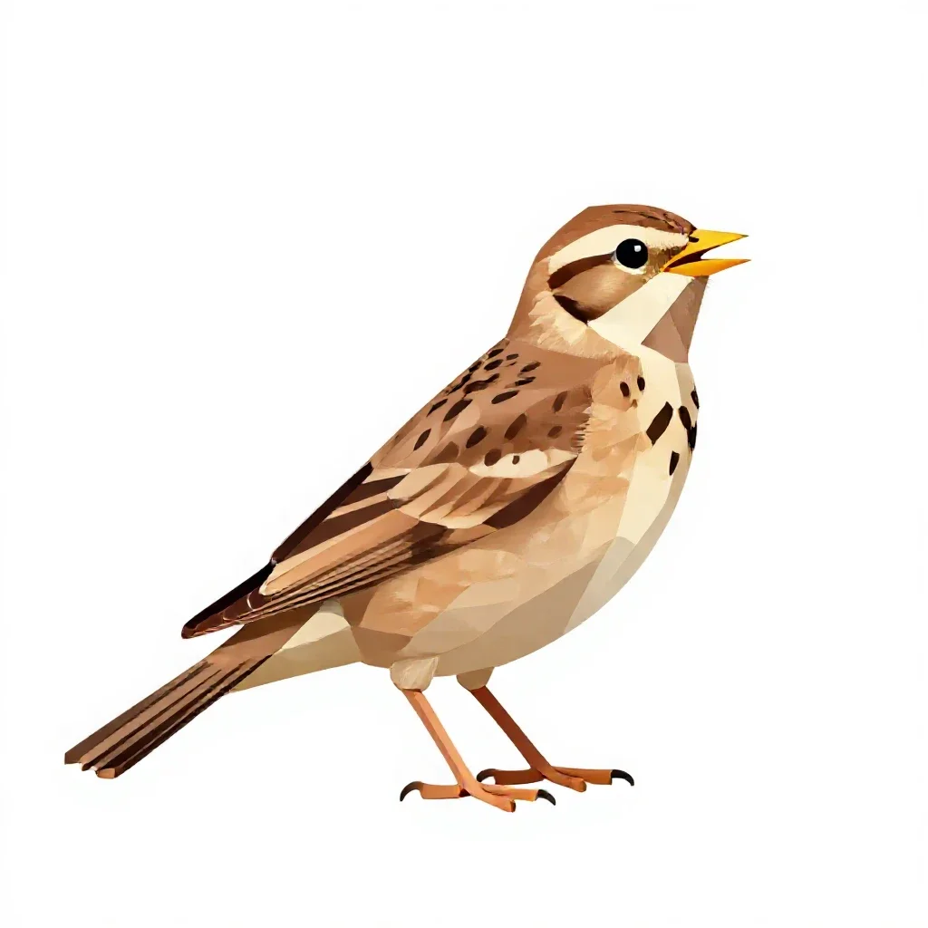 Skylark isolated on a white background