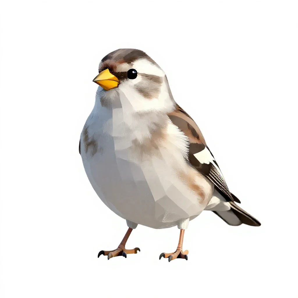 Snow bunting isolated on a white background