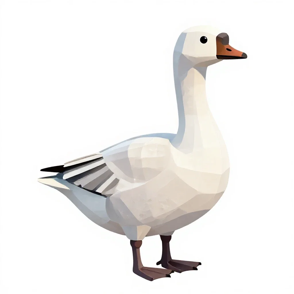 Snow goose isolated on a white background