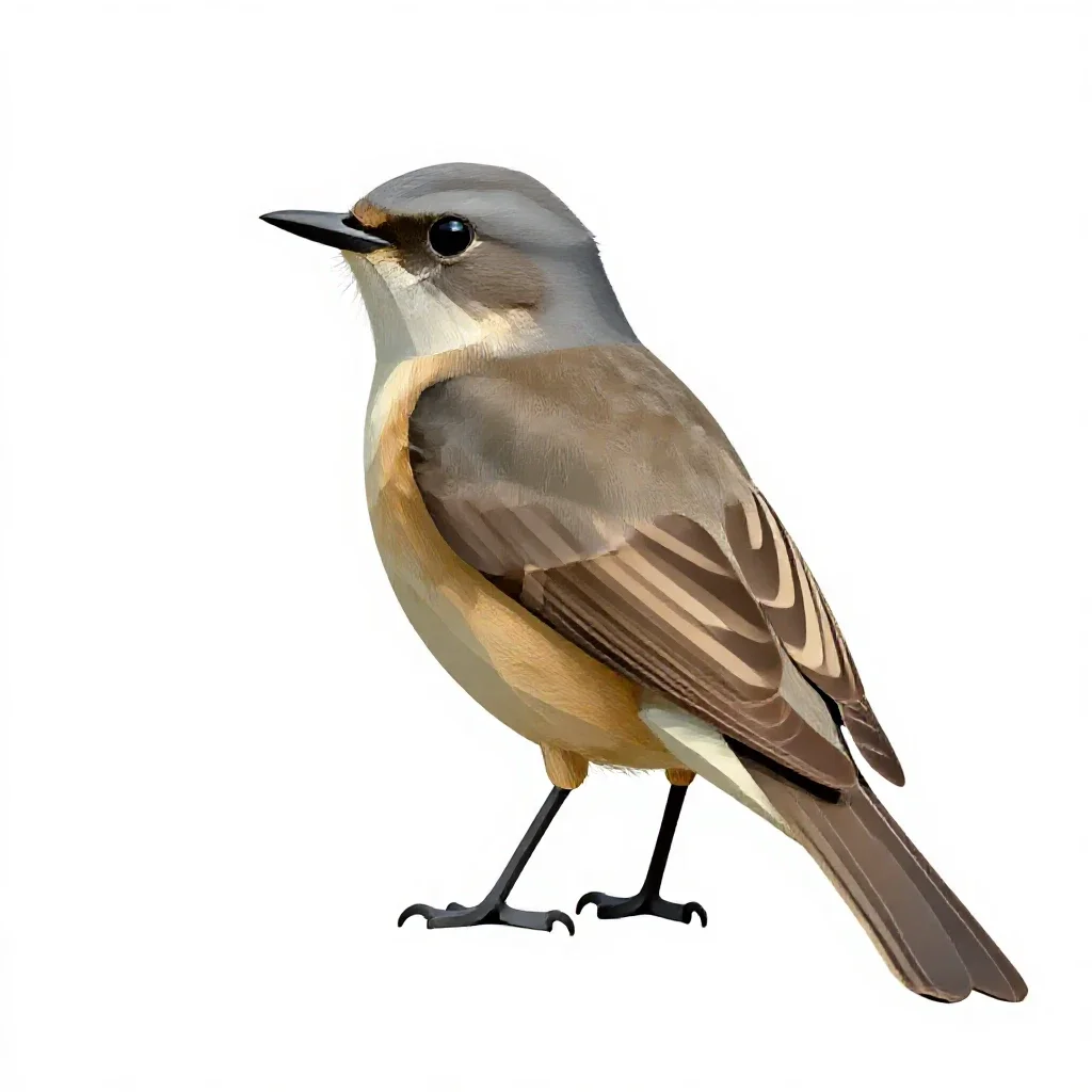 Spotted flycatcher isolated on a white background