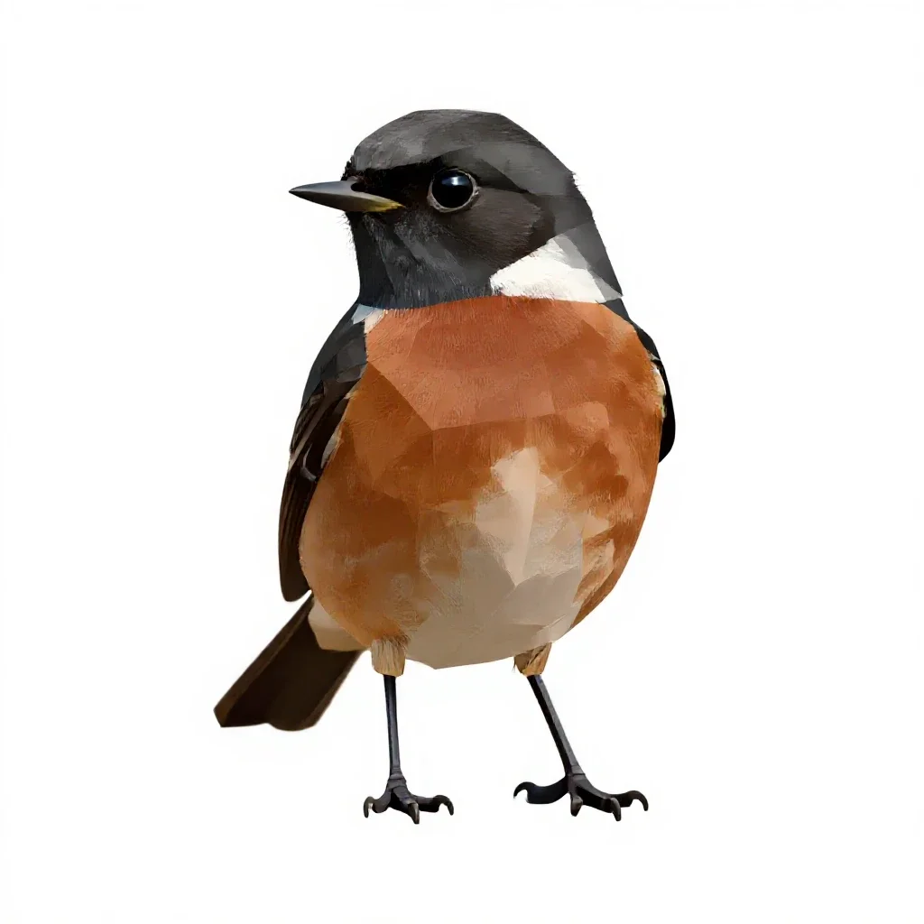 Stonechat isolated on a white background