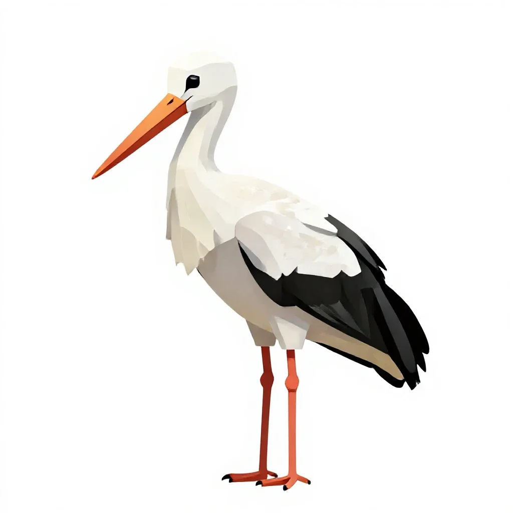 Stork isolated on a white background
