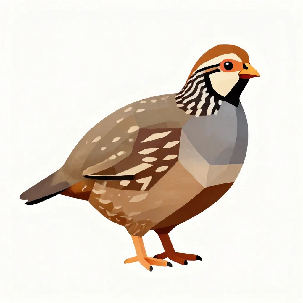 Striped button quail isolated on a white background