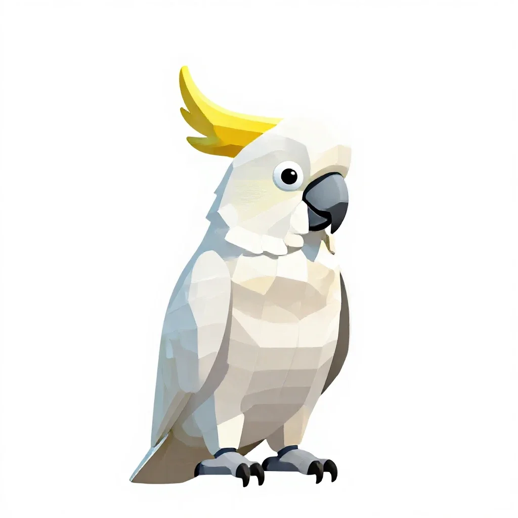 Sulphur-crested cockatoo isolated on a white background