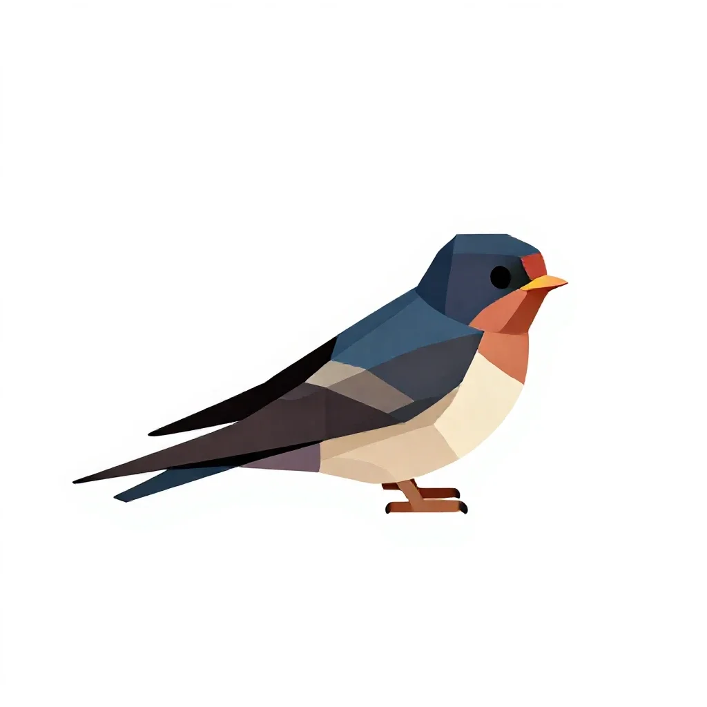 Swallow isolated on a white background