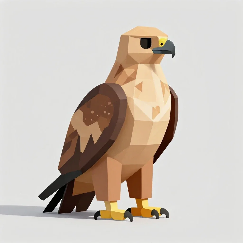 Tawny eagle isolated on a white background