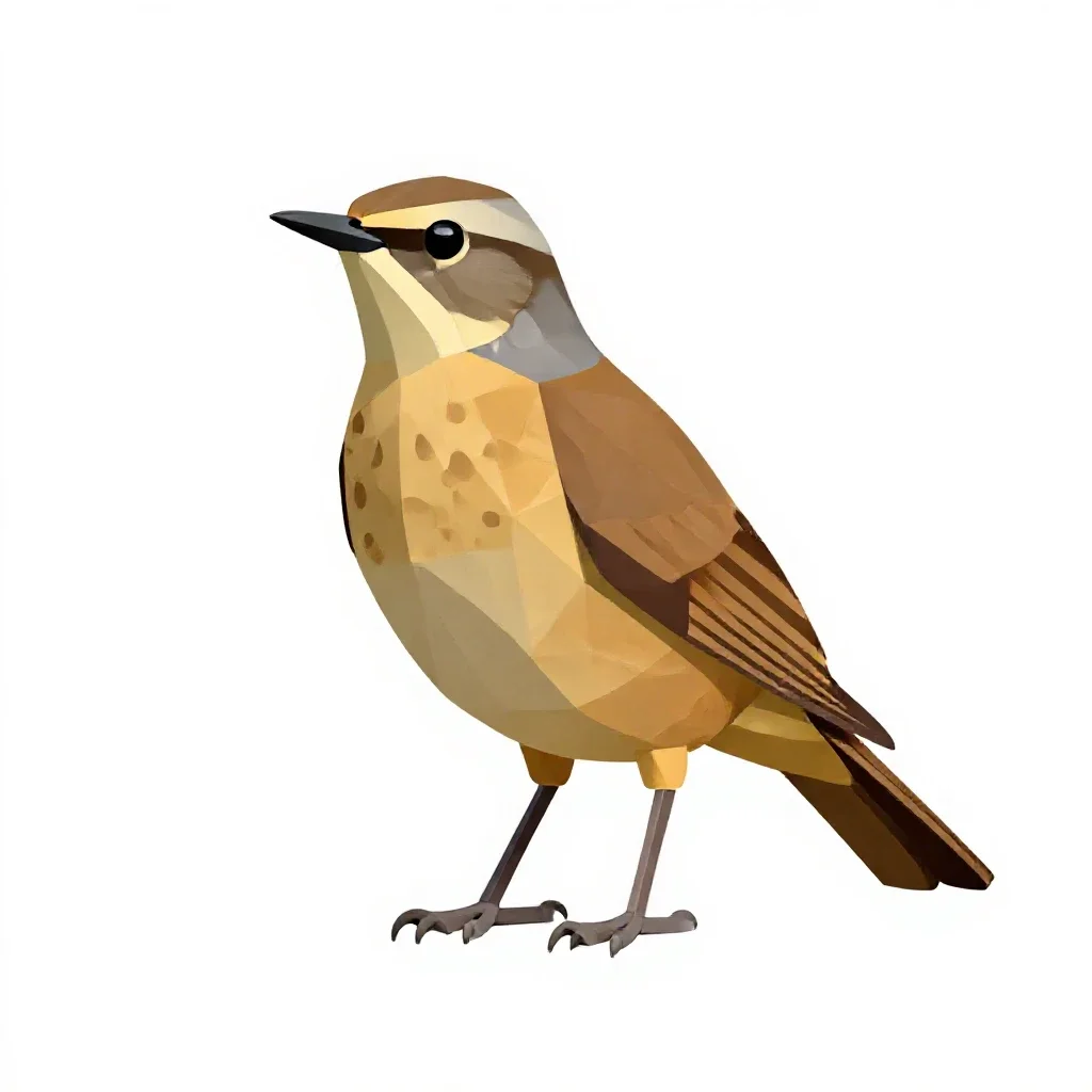 Thrush nightingale isolated on a white background