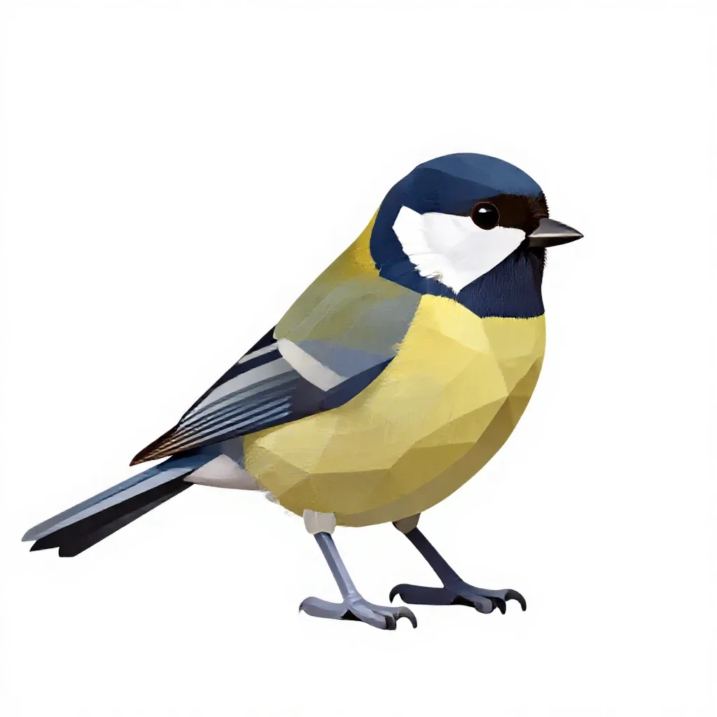 Titmouse isolated on a white background