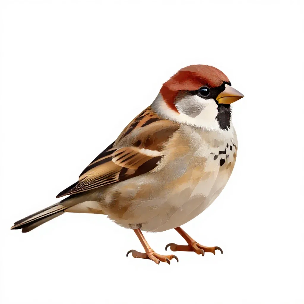 Tree sparrow isolated on a white background