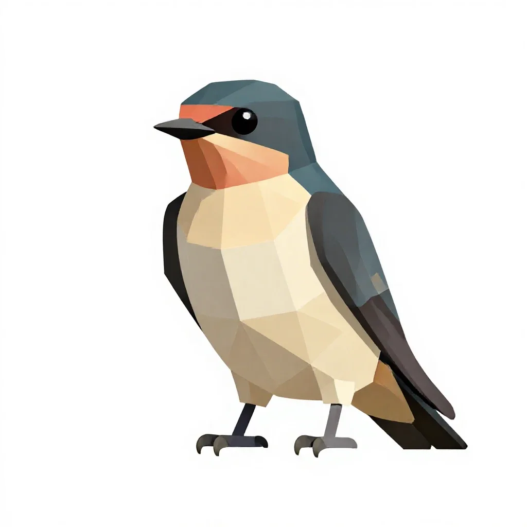 Tree swallow isolated on a white background