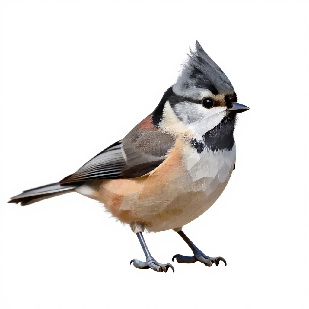 Tufted titmouse isolated on a white background