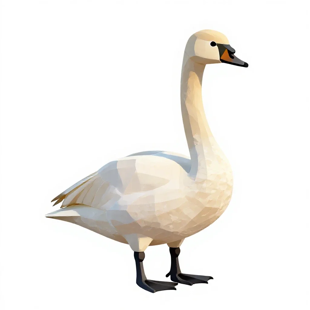 Tundra swan isolated on a white background