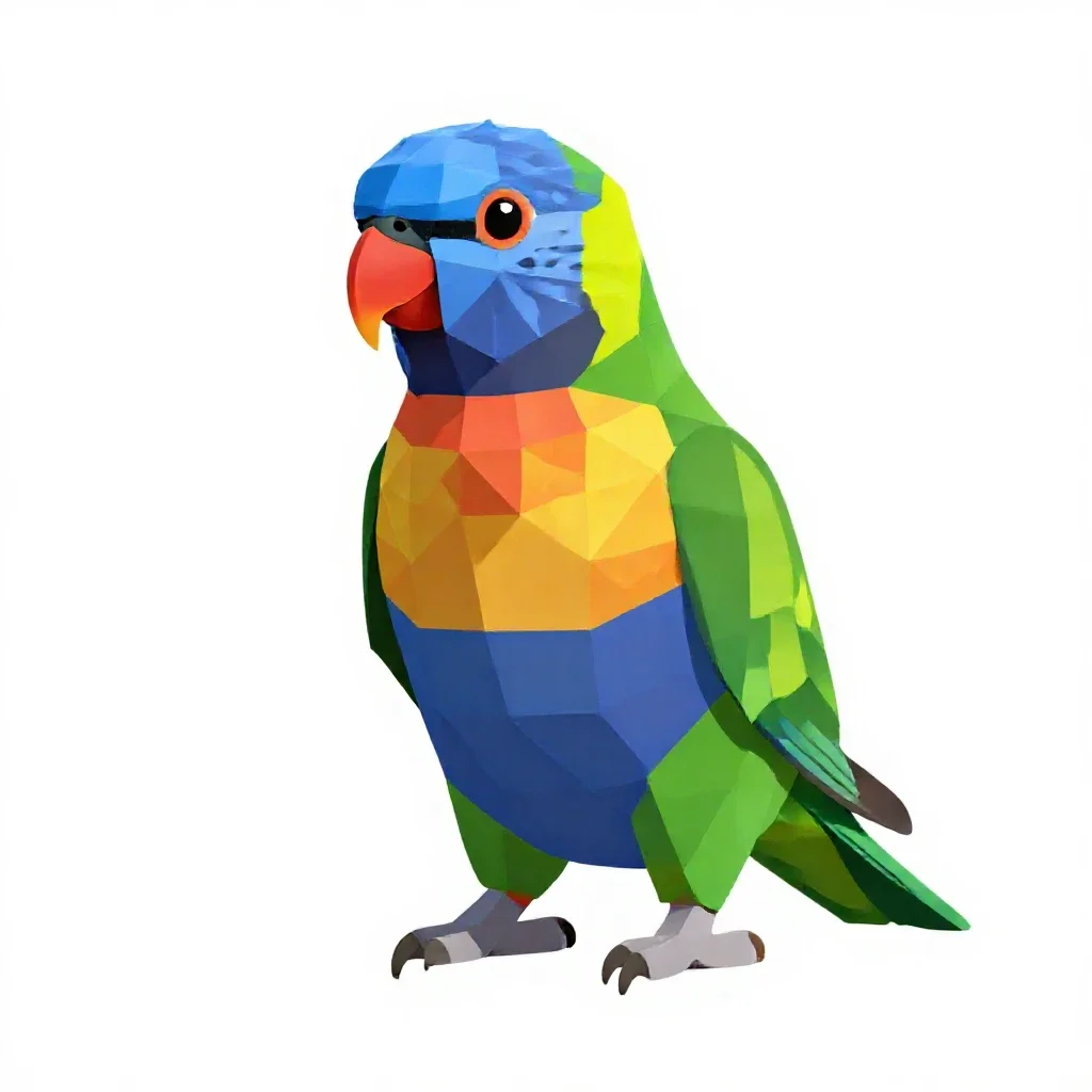 Varied Lorikeet isolated on a white background