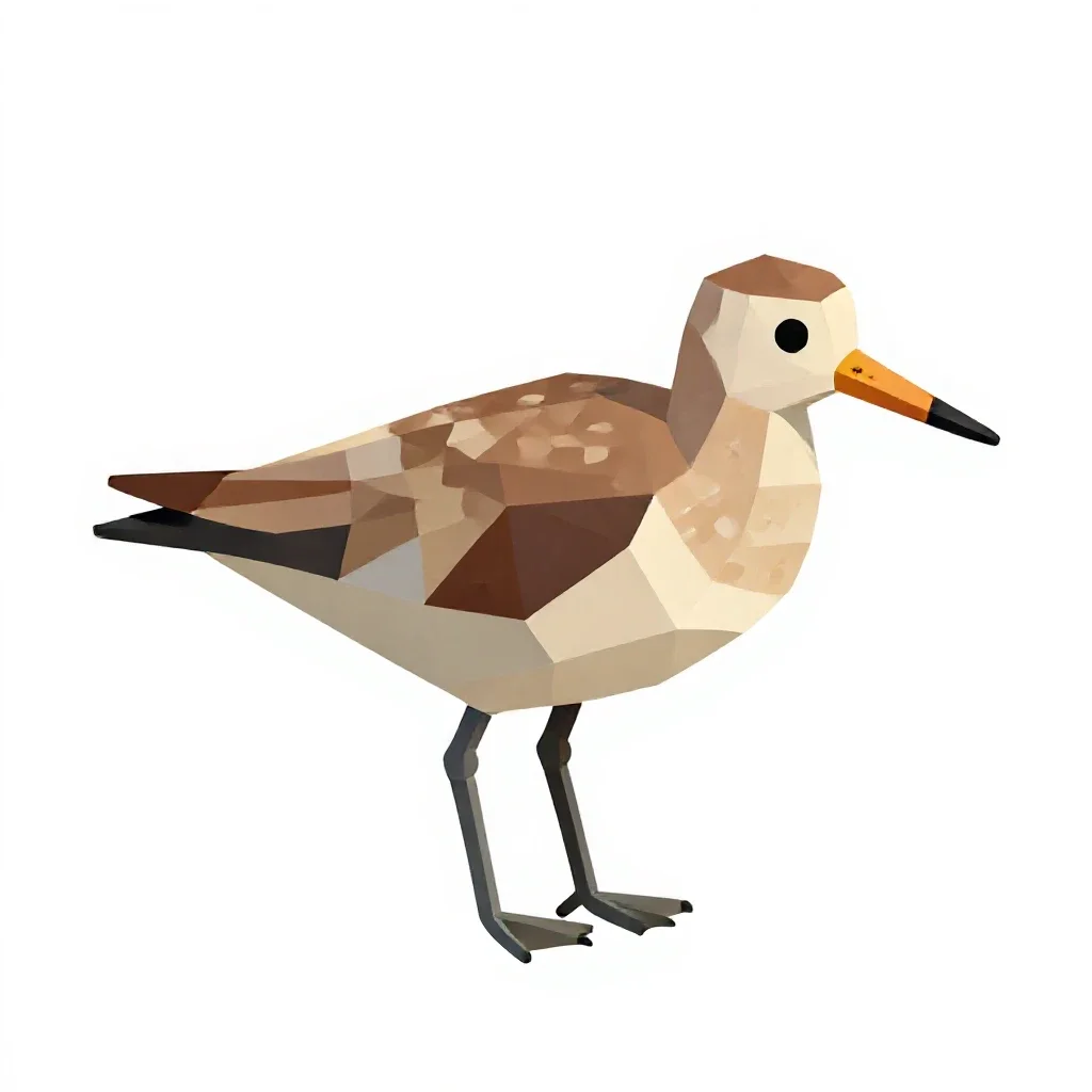 Wading bird isolated on a white background