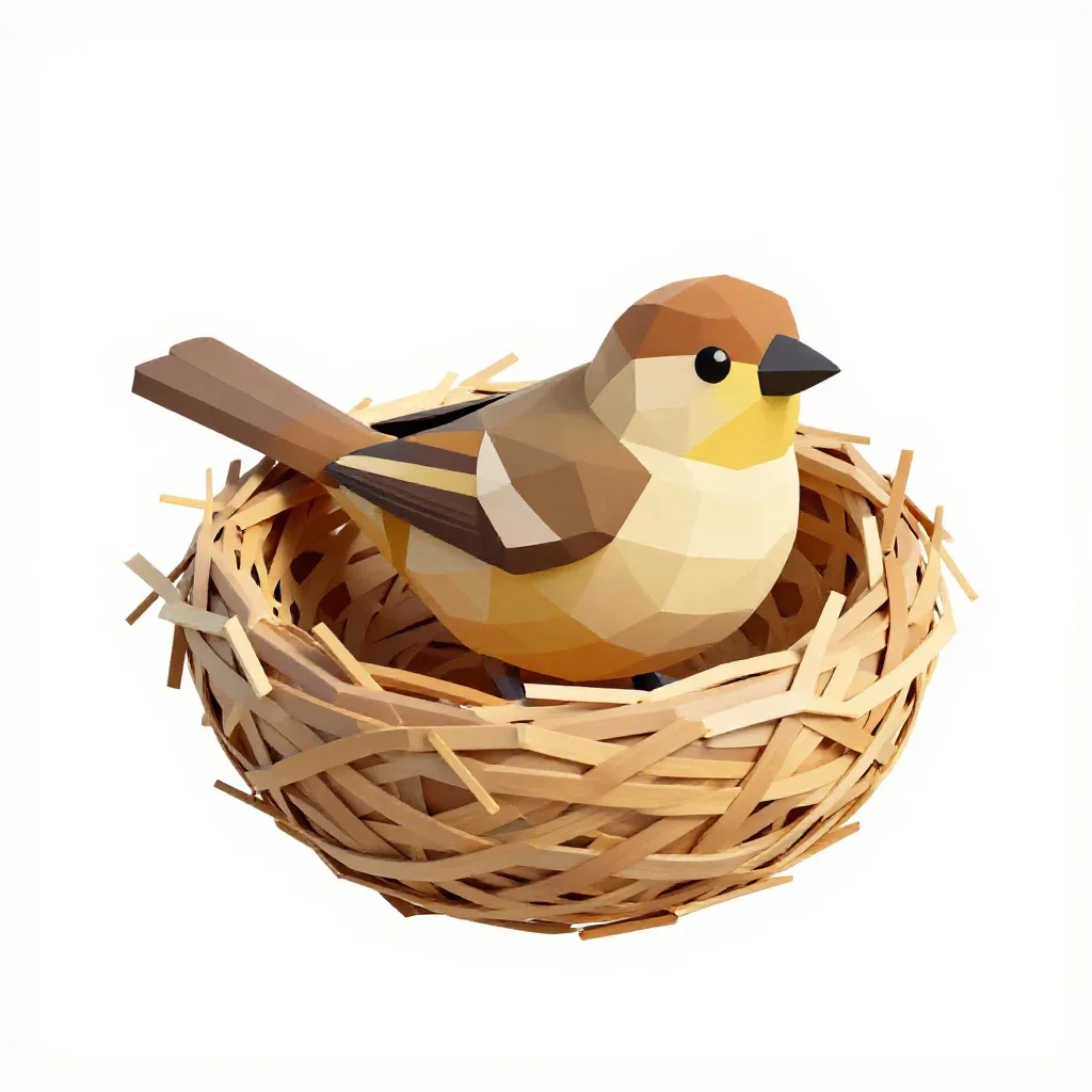 Weaver isolated on a white background