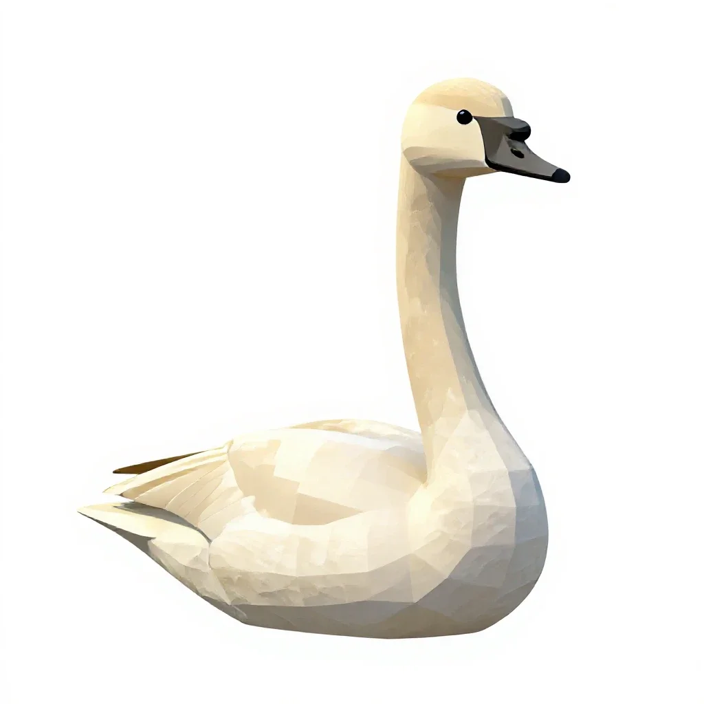Whistling swan isolated on a white background