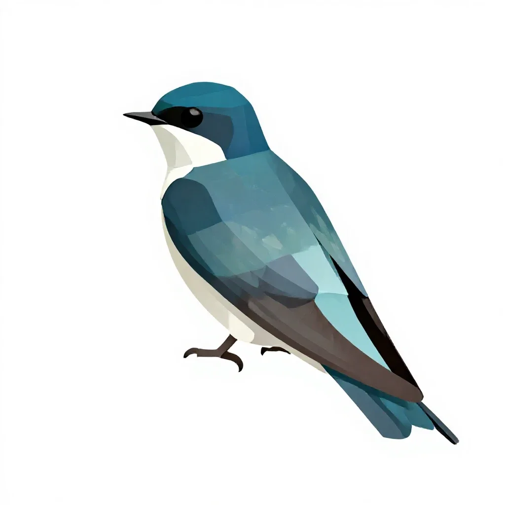 White-bellied swallow isolated on a white background