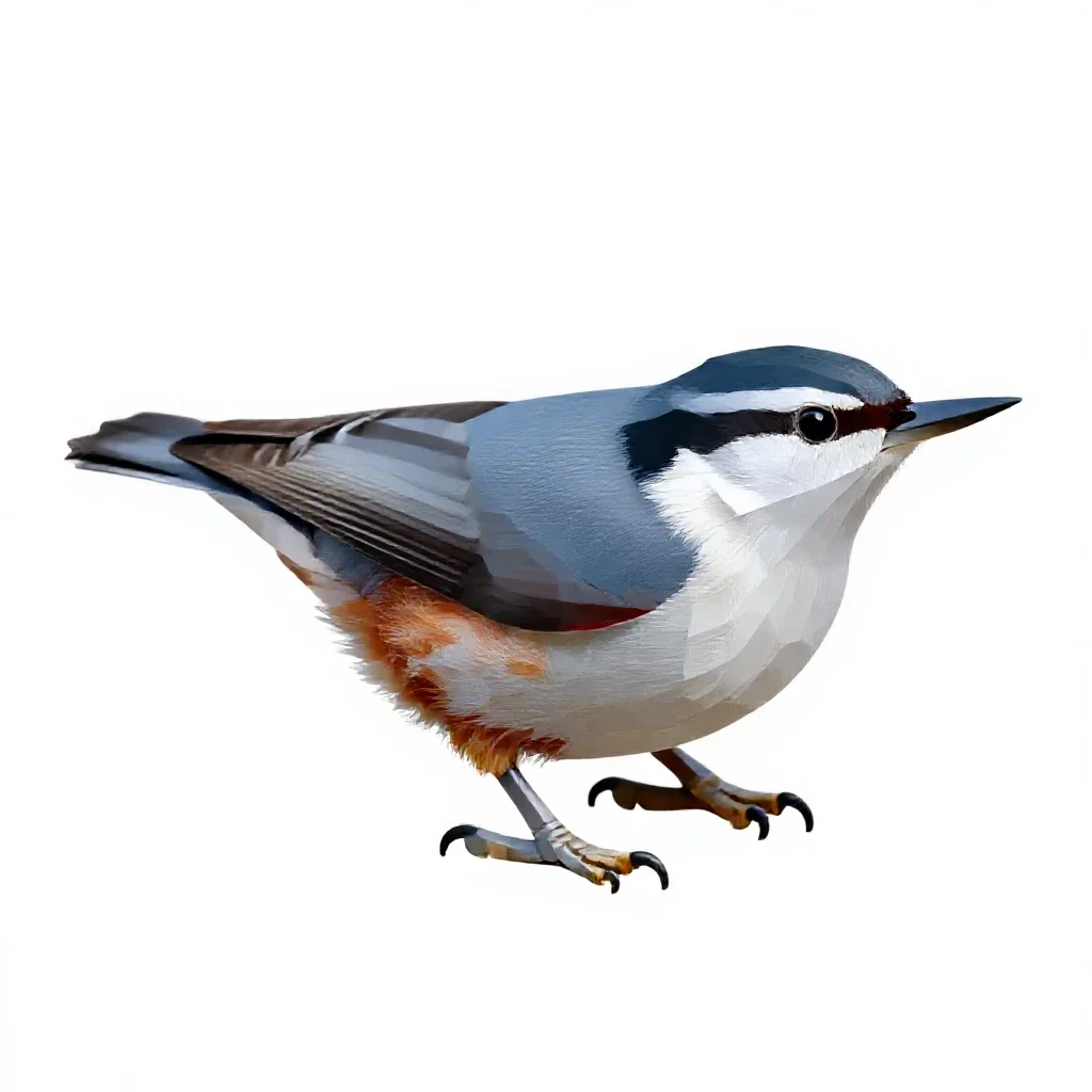 White-breasted nuthatch isolated on a white background