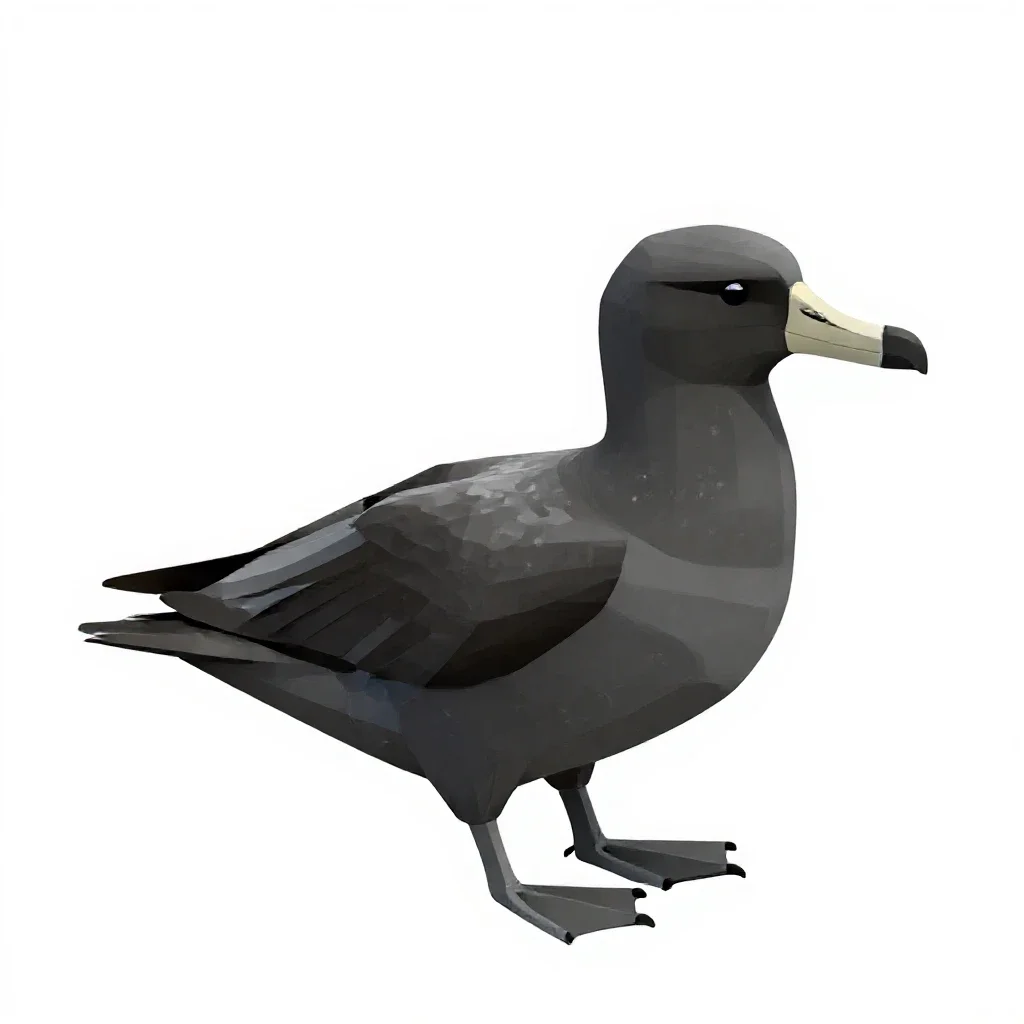 White-chinned petrel isolated on a white background