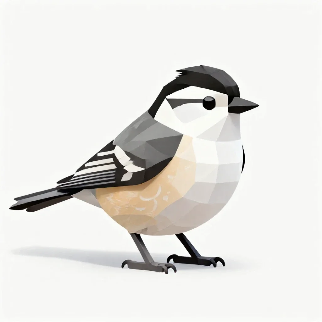 White-crowned sparrow isolated on a white background