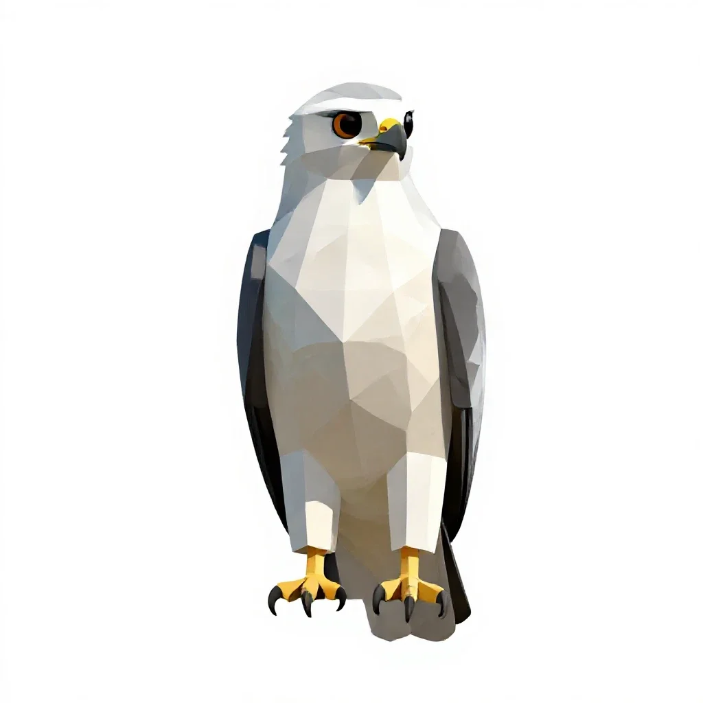 White-tailed kite isolated on a white background