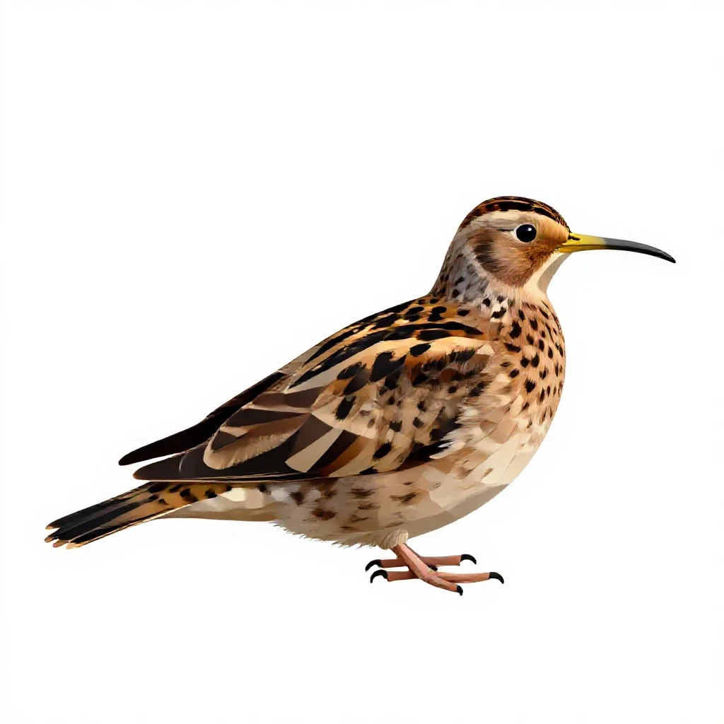 Whole snipe isolated on a white background
