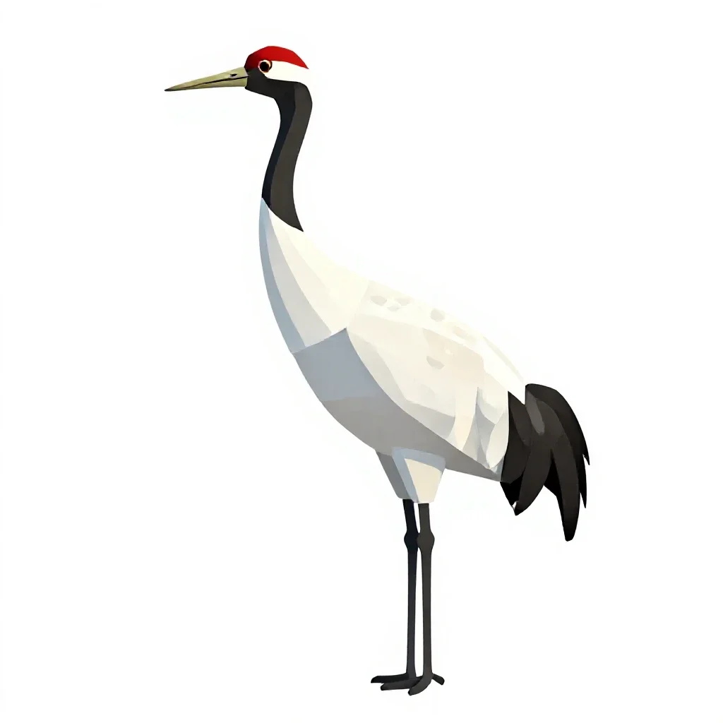Whooping crane isolated on a white background