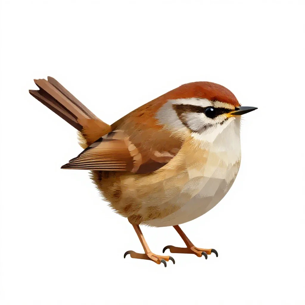 Winter wren isolated on a white background