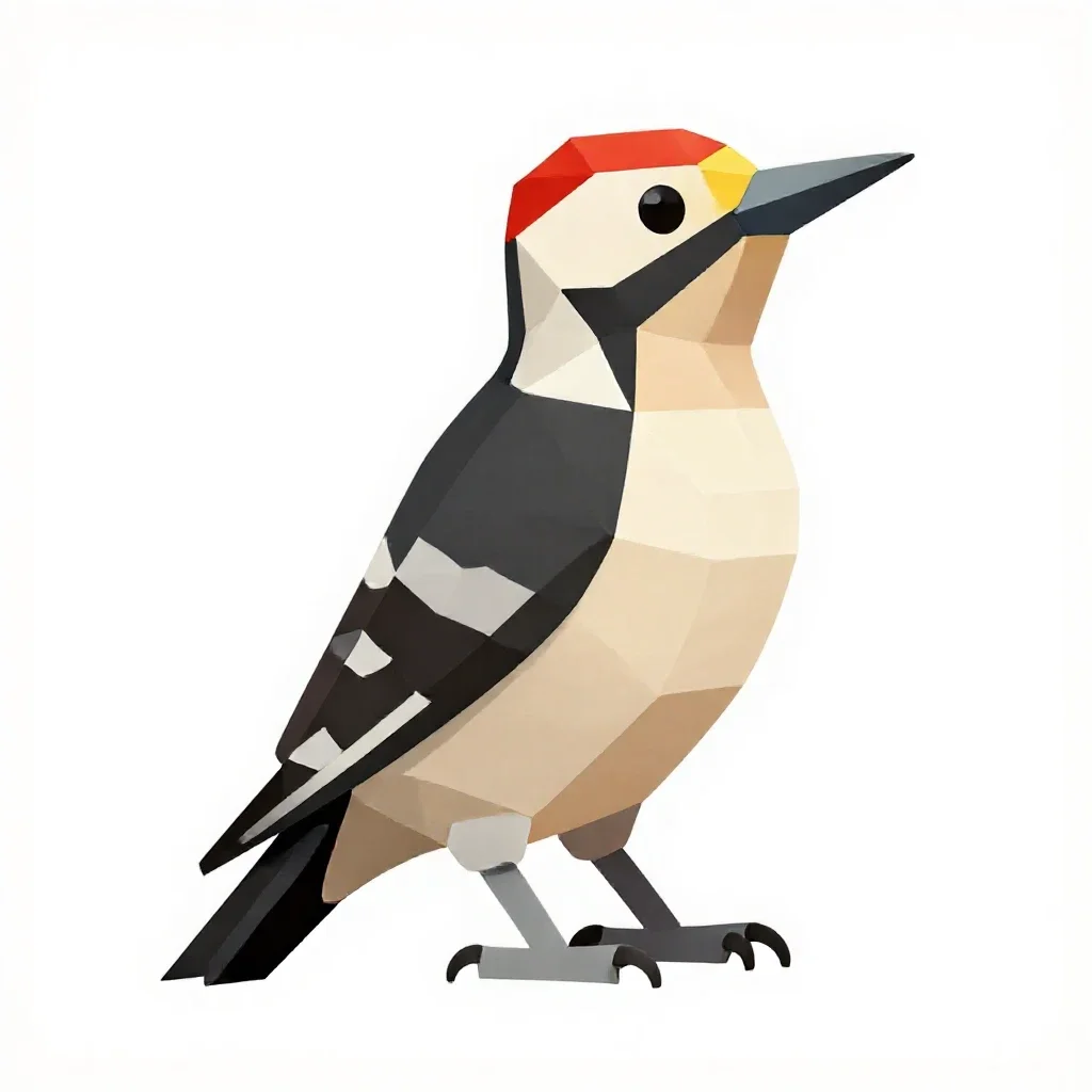 Woodpecker isolated on a white background