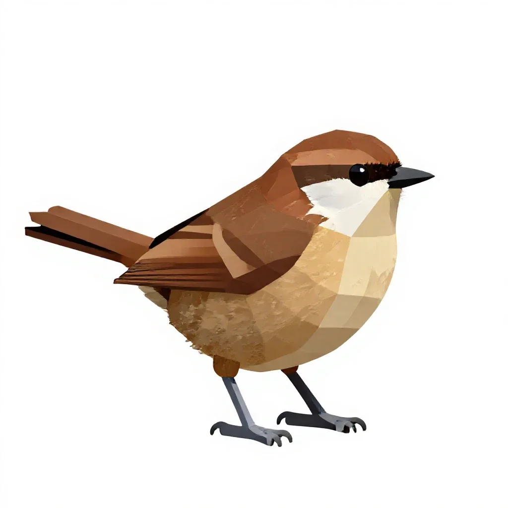 Wren-tit isolated on a white background