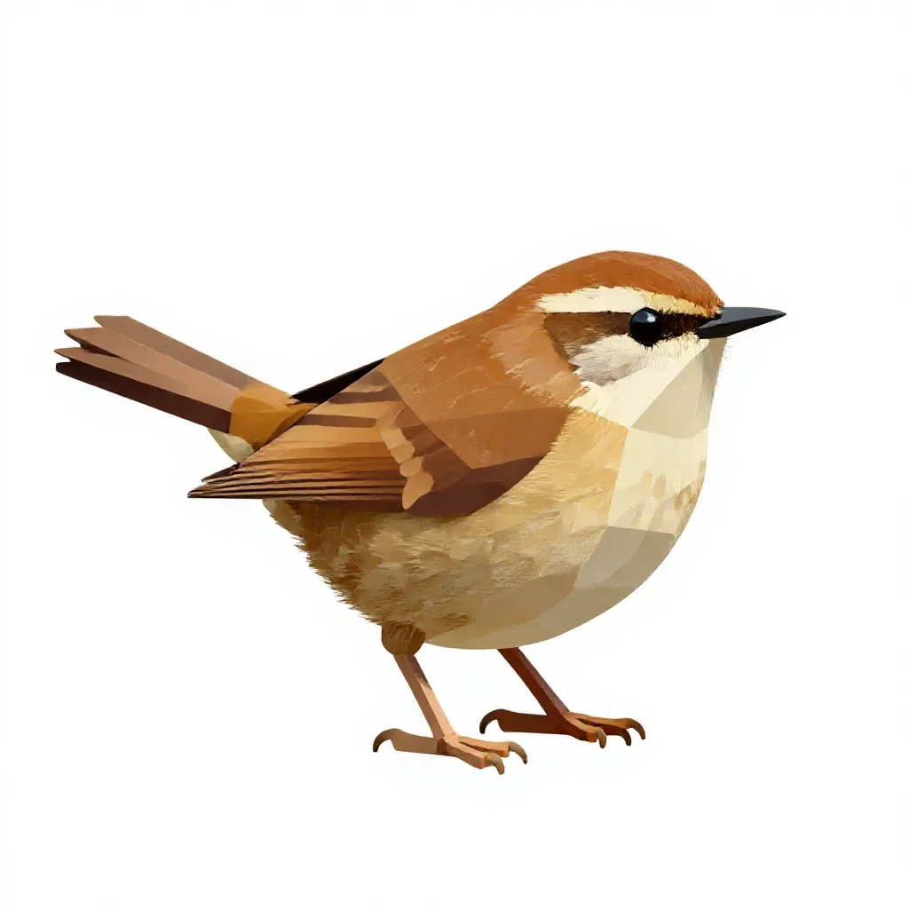 Wren warbler isolated on a white background