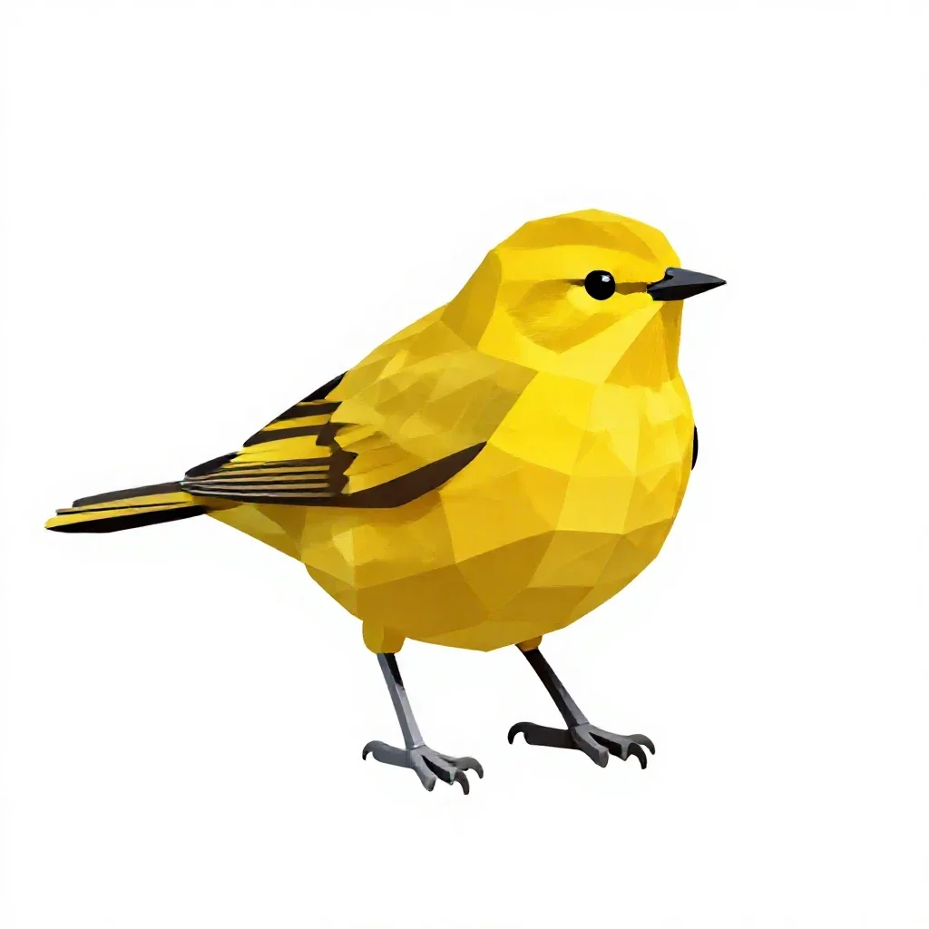 Yellow warbler isolated on a white background