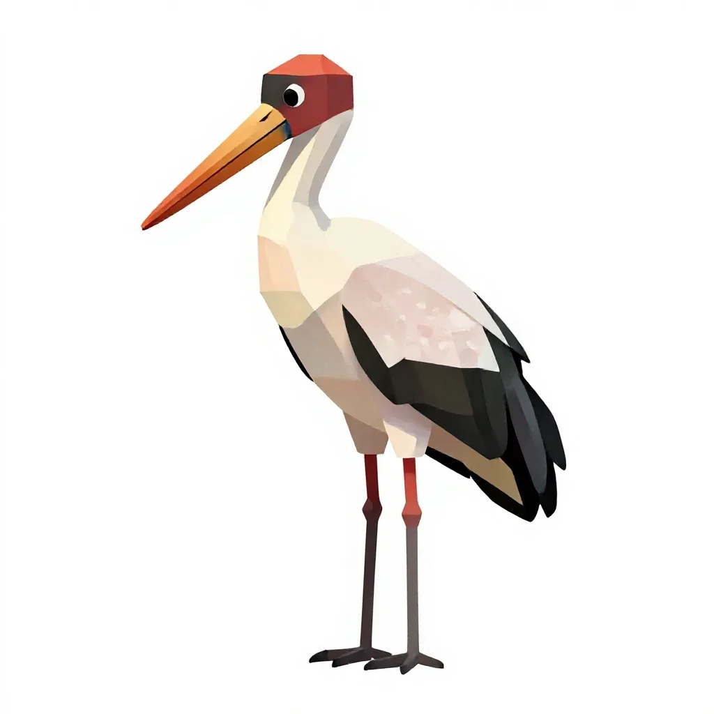 Adjutant bird isolated on a white background