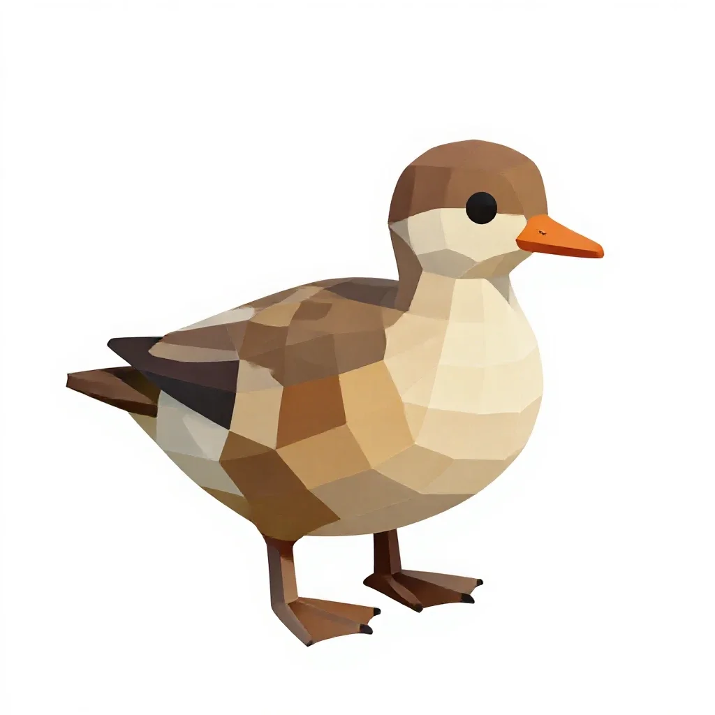 Anseriform bird isolated on a white background