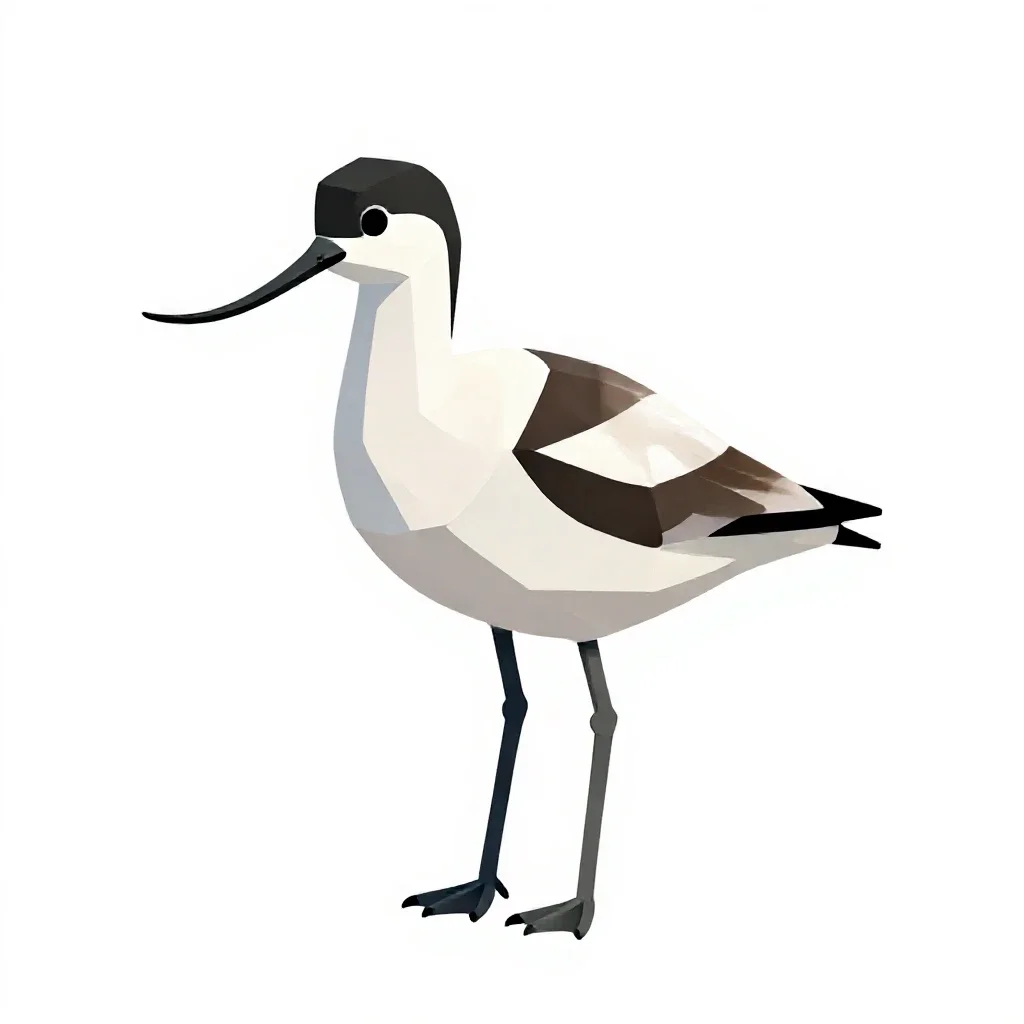 Avocet isolated on a white background
