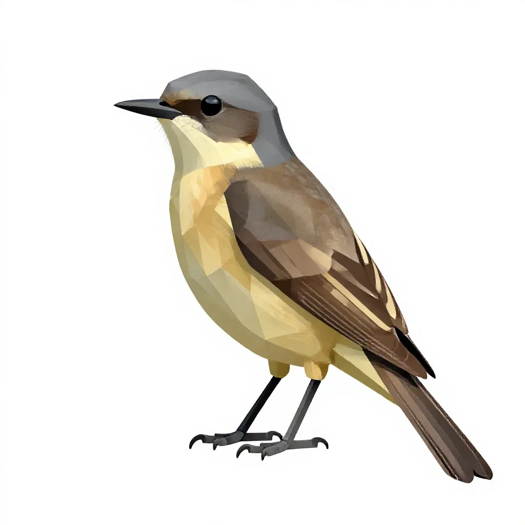 Eastern kingbird isolated on a white background