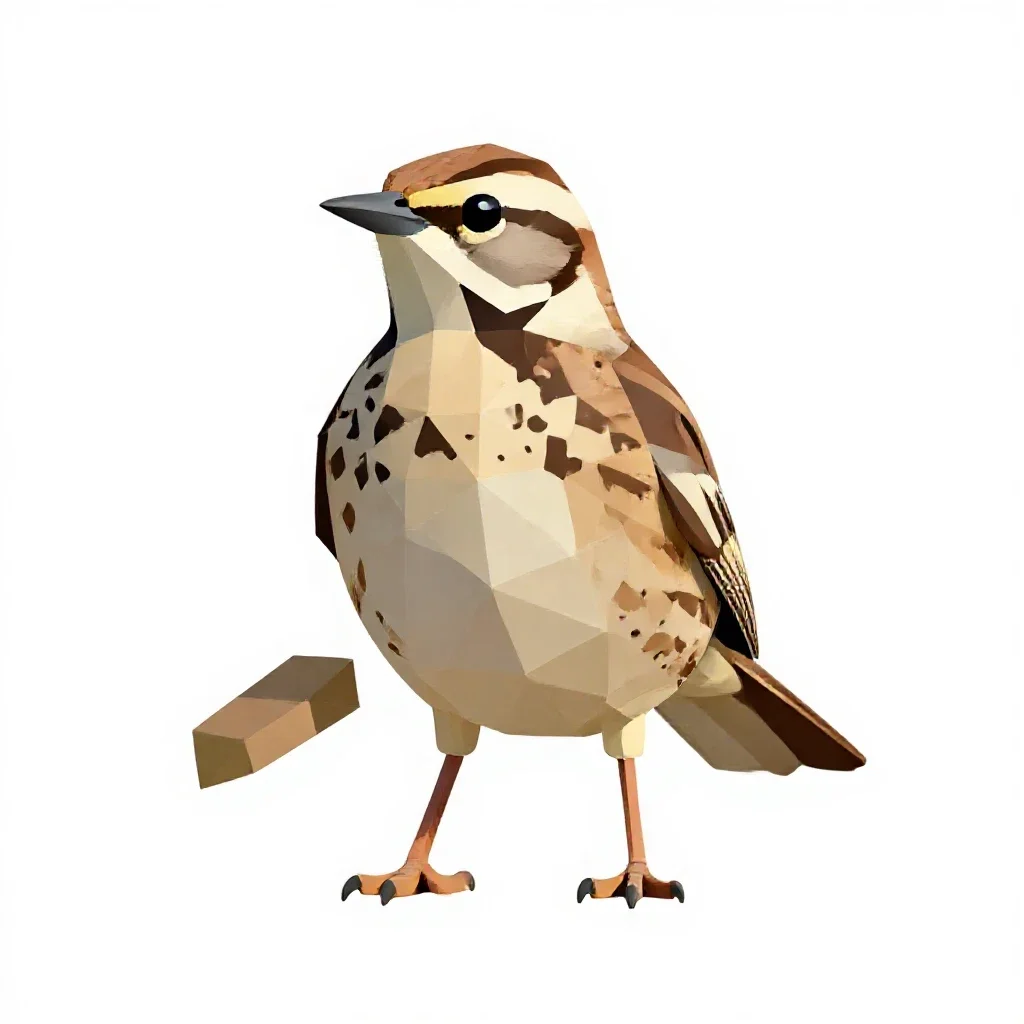 Eastern meadowlark isolated on a white background