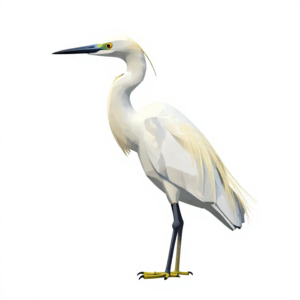 Egret isolated on a white background