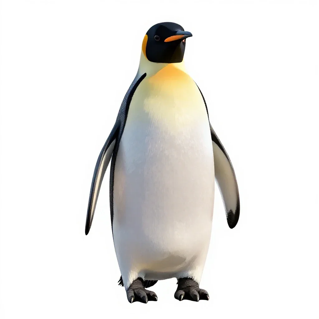 Emperor penguin isolated on a white background