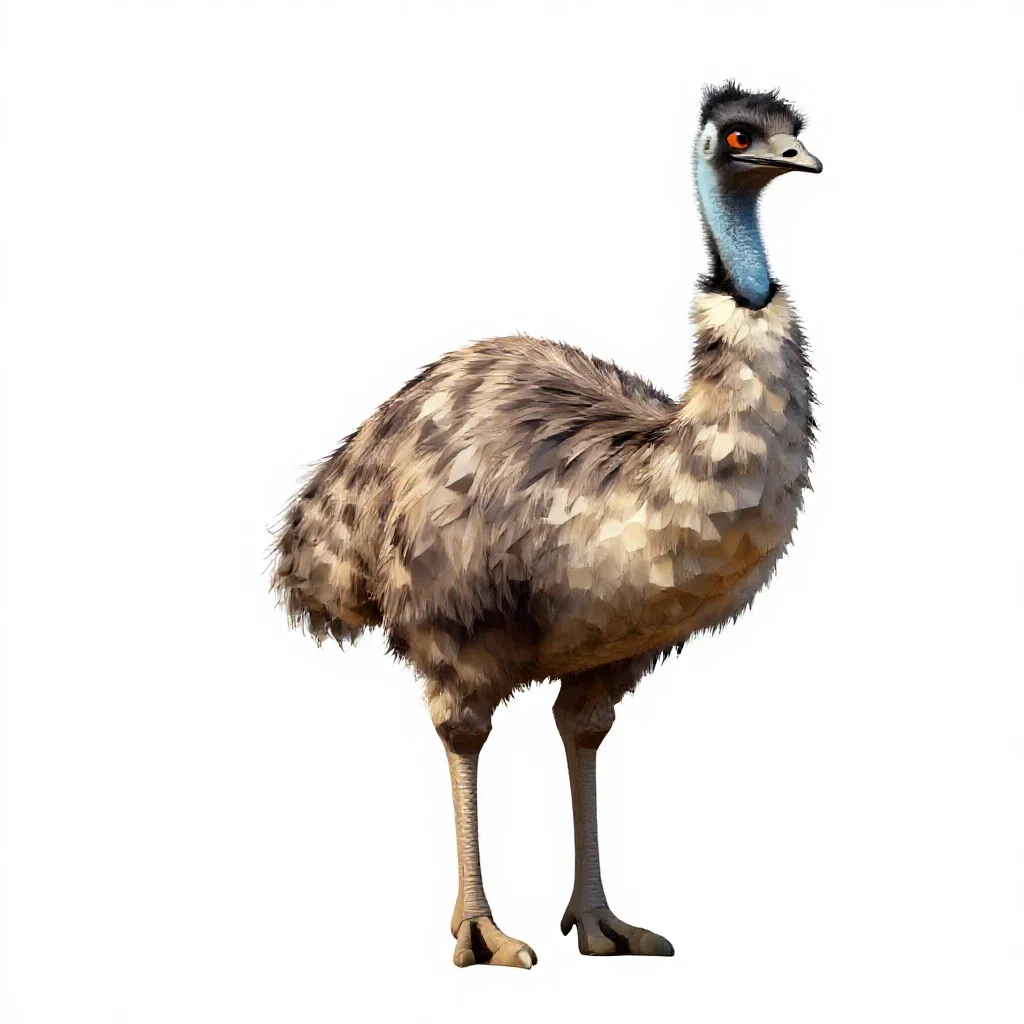 Emu isolated on a white background