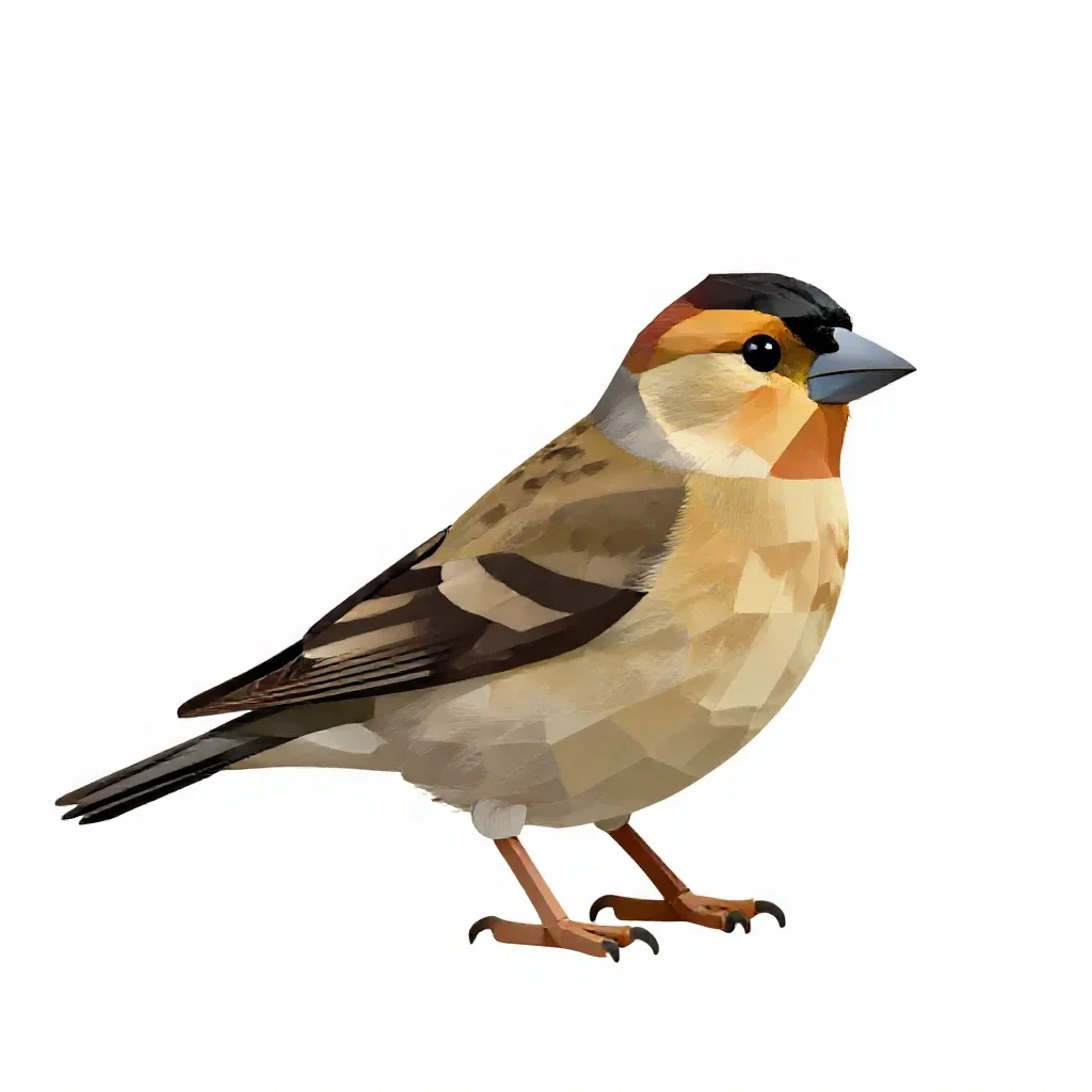 Evening grosbeak isolated on a white background