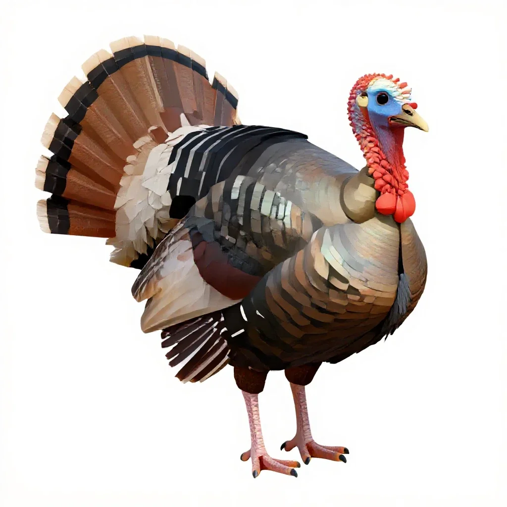 Ocellated turkey isolated on a white background