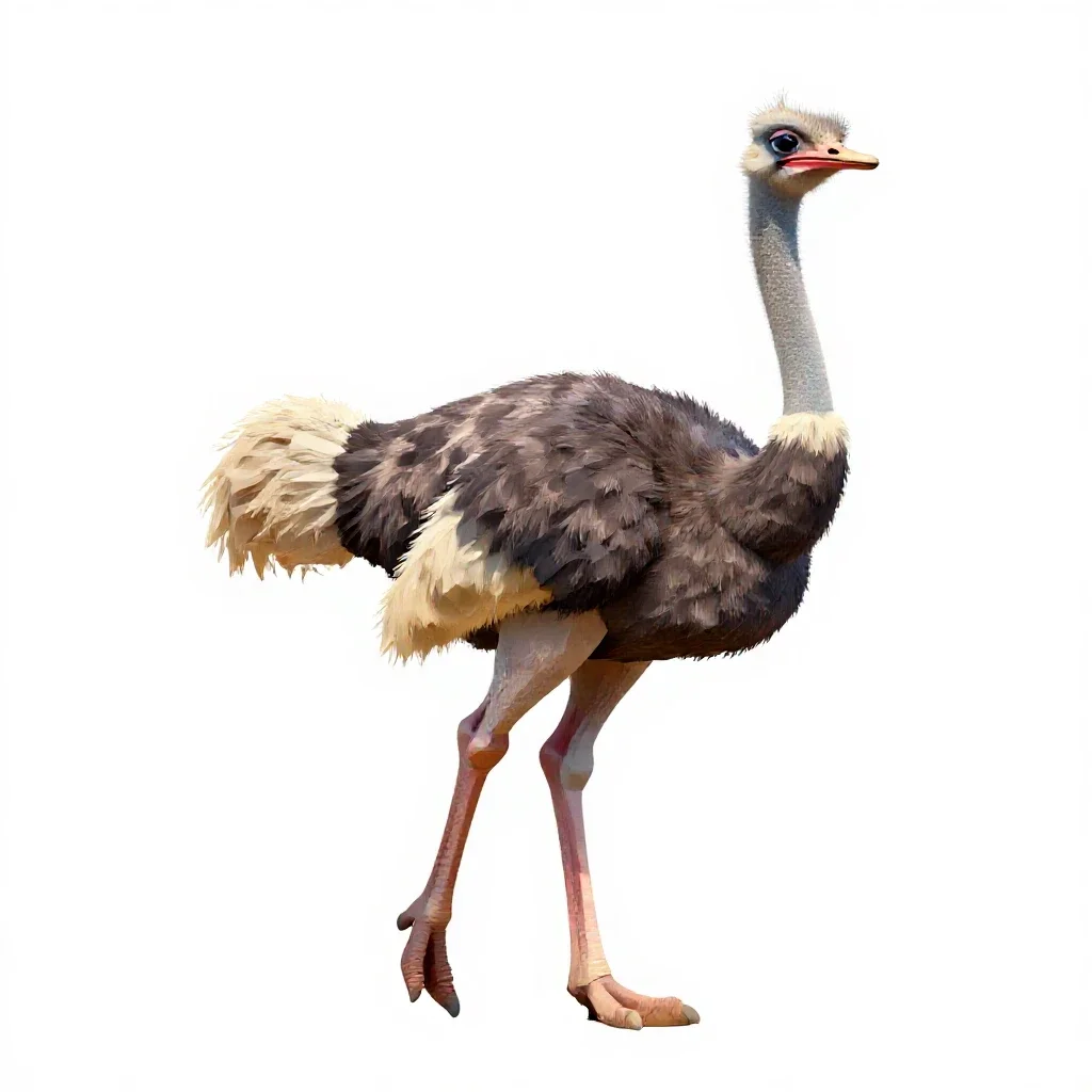 Ostrich isolated on a white background