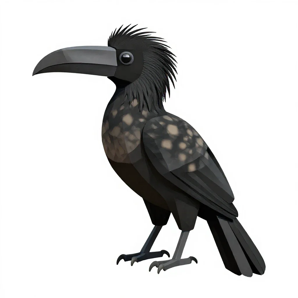 Umbrella bird isolated on a white background
