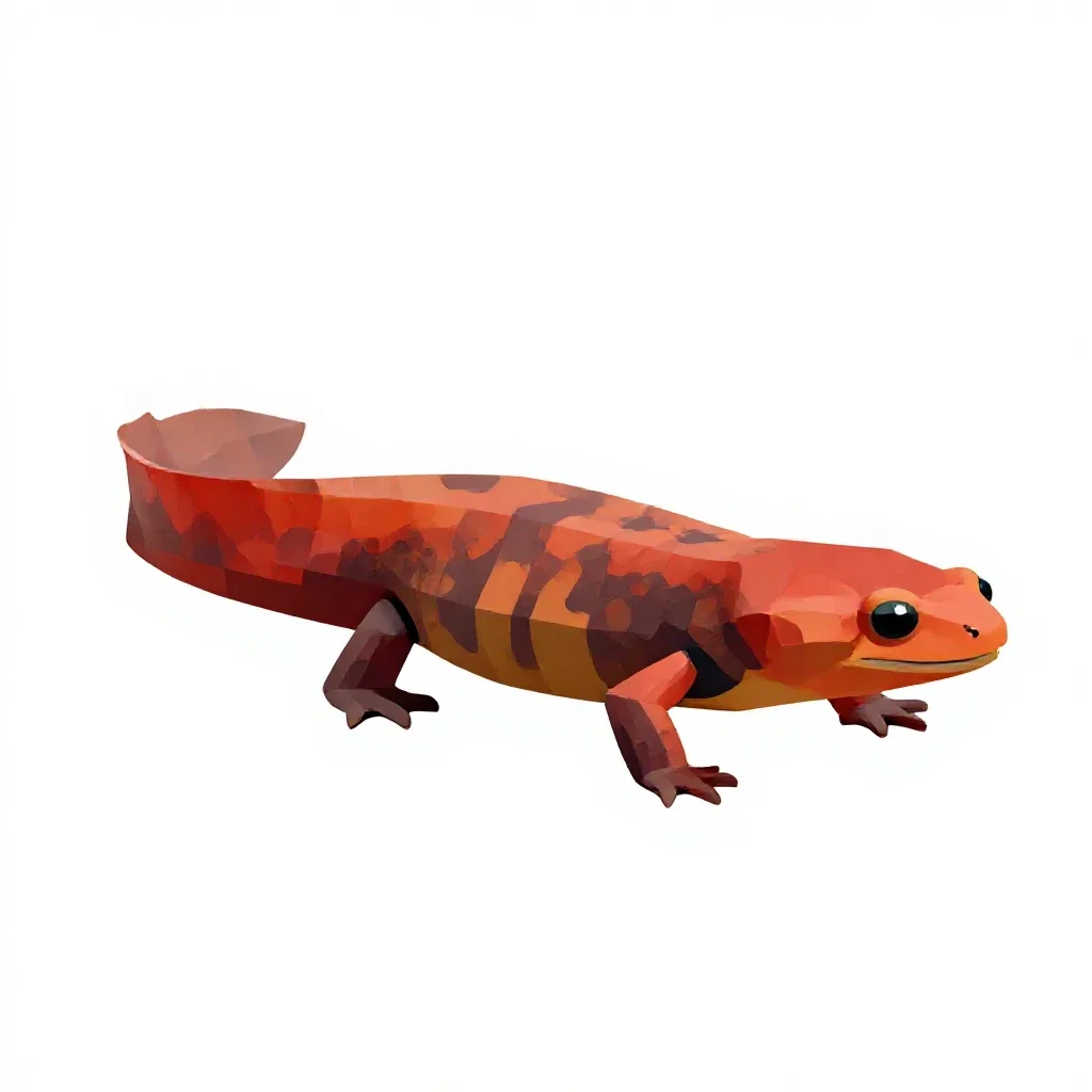 Red eft isolated on a white background