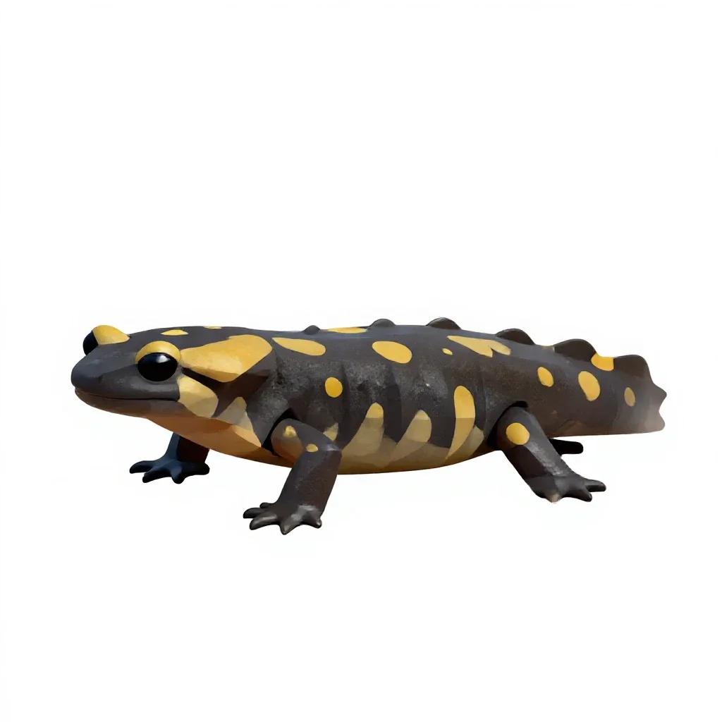 Spotted salamander isolated on a white background
