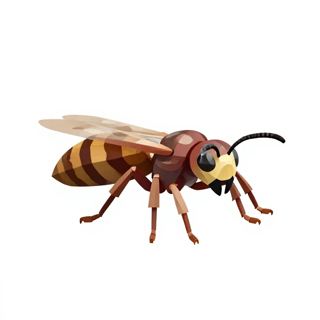 Bald-faced hornet isolated on a white background