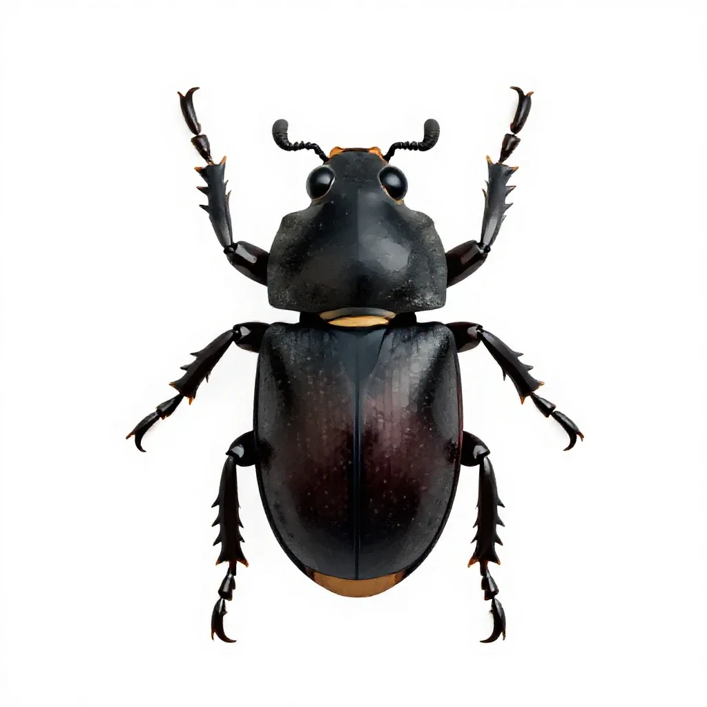 Black carpet beetle isolated on a white background
