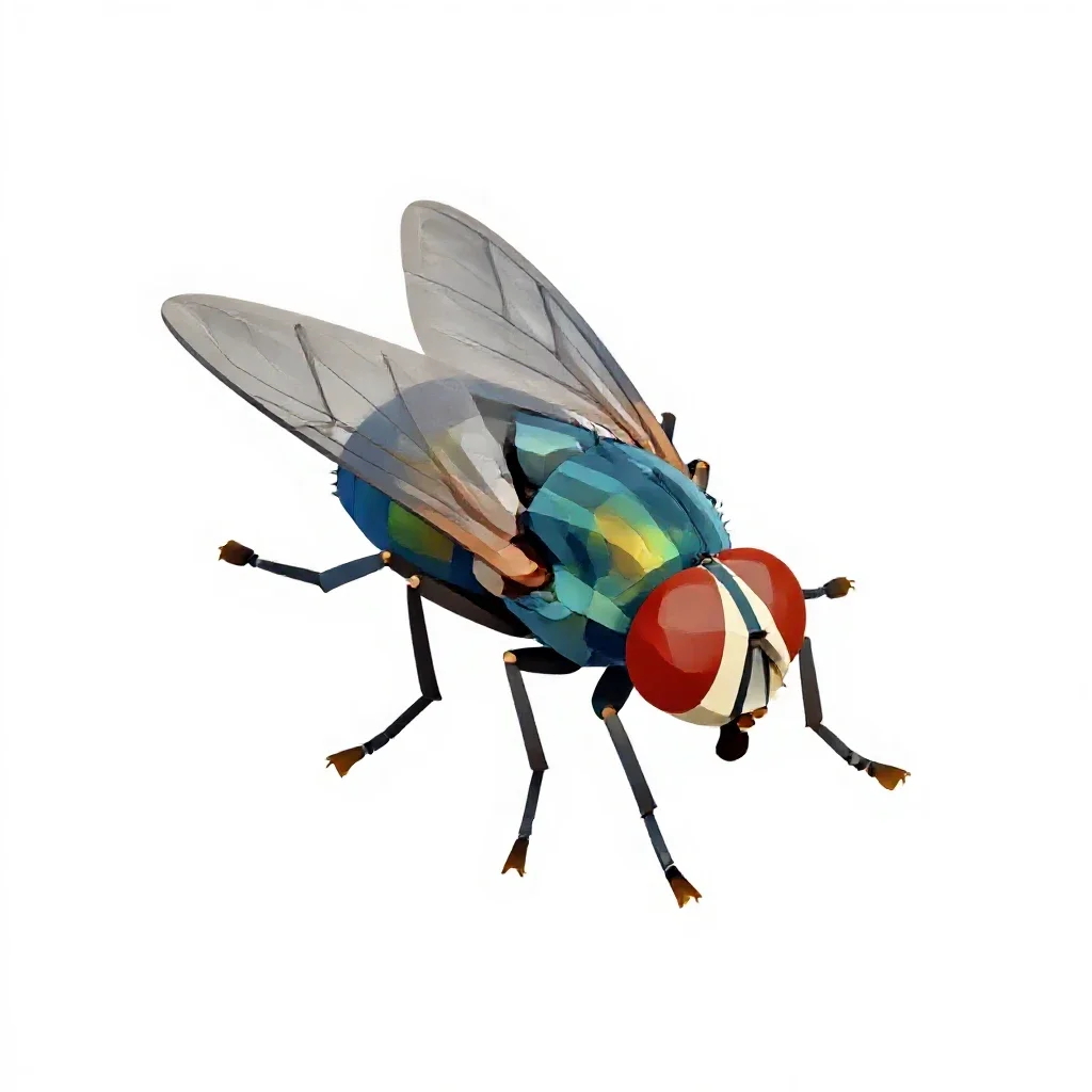 Blowfly isolated on a white background